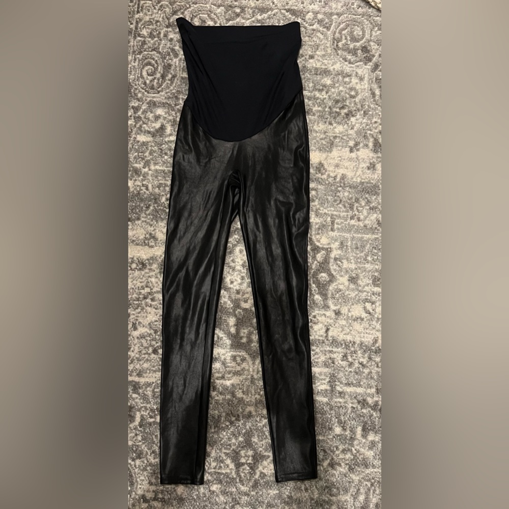 Spanx Maternity Faux Leather Leggings